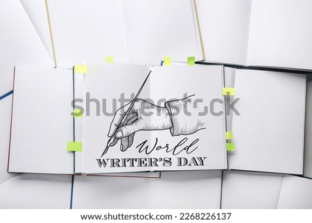 Banner for World Writer's Day with open books