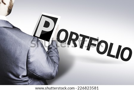 Business man with the text Portfolio in a concept image