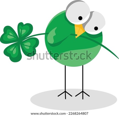 St Patrick s day bird holding a green clover
