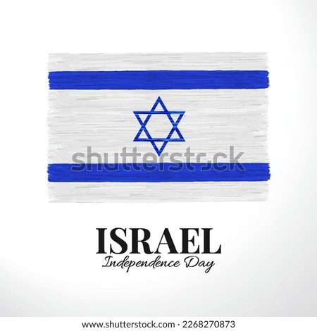 Vector Illustration of Independence Day of Israel. Celebration banner. Israel flag
