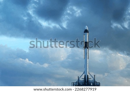 Rocket launch into space. Elements of this image were furnished by NASA. High quality photo