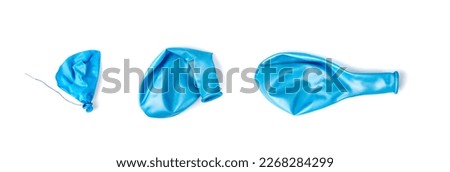 Popped Balloon Isolated, Deflated Ball, Burst Ballon, Latex Rubber Garbage, Popped Balloon on White Background Royalty-Free Stock Photo #2268284299