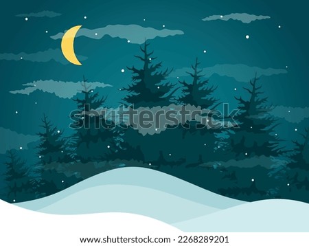 Snow in a pine forest. Vector illustration