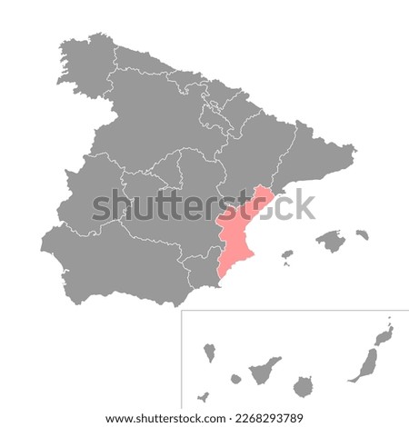 Valencian Community map, Spain region. Vector illustration.
