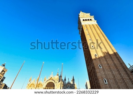 tower of san marco in venice italy, photo as a background, digital image