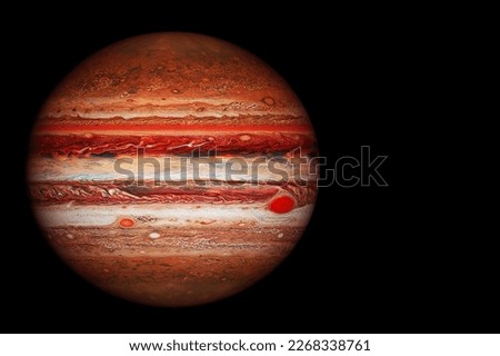 Planet Jupiter on a dark background. Elements of this image were furnished by NASA