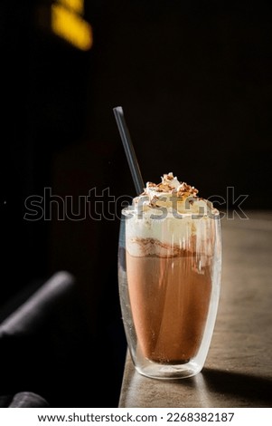 chocolate cocktail with whipped cream