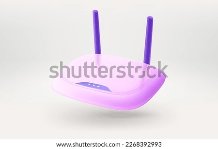 Modern router. 3d vector icon isolated on white background Royalty-Free Stock Photo #2268392993