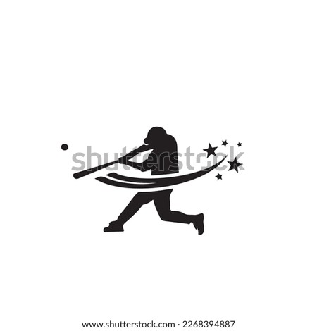 Set of Baseball player silhouette vector, Softball silhouette collection  Royalty-Free Stock Photo #2268394887