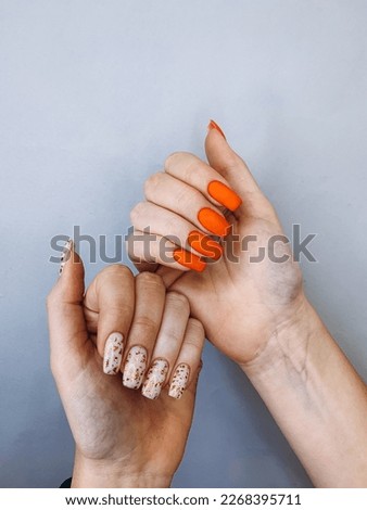 Nail art, cool manicure, beautiful hands, woman
