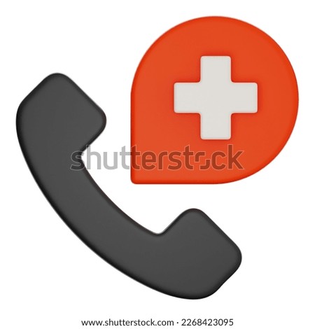 Premium medical phone icon 3d rendering on white isolated background