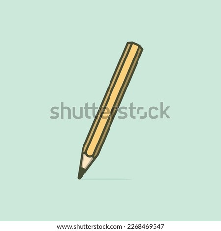 Cute pencil character flat cartoon vector template design illustration