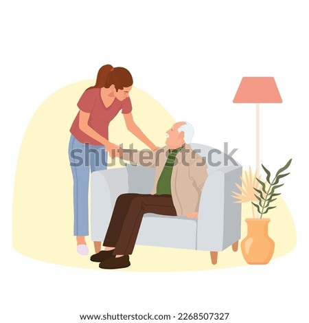 Old man and home care worker. Royalty-Free Stock Photo #2268507327