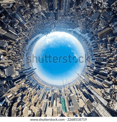 New York Manhattan Panorama 360 upside down