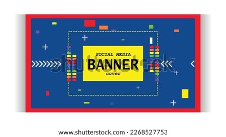 Vector banner retro game style.