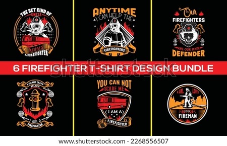 Firefighter vintage t-shirt design bundle pack