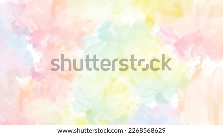 Colorful pastel drawing paper texture vector bright banner, print. Hand painted watercolor sky and clouds, abstract watercolor background, vector illustration for greeting, poster, design, art 