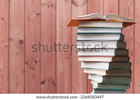 Set of school Books for reading on background