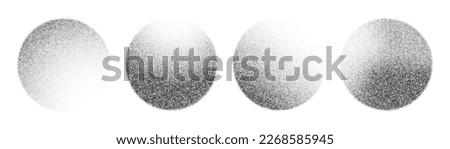 Noise grain circle spheres, pointillism gradient dots pattern, vector dotwork. Grainy noise sphere circles with grainy stipple texture and halftone dots effect for tattoo