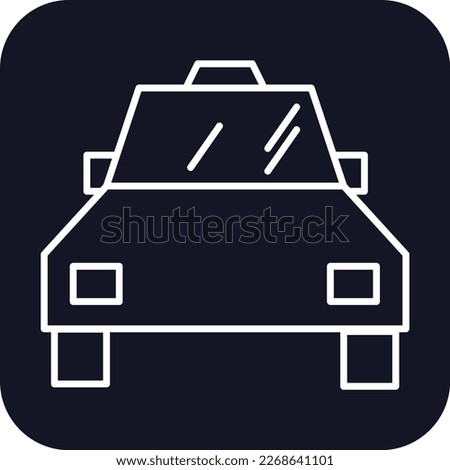 Taxi Transportation Icons with black filled outline style
