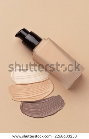 Makeup foundation product background. makeup foundation, cosmetics makeup, foundation liquid. Royalty-Free Stock Photo #2268683253
