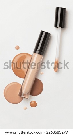 Makeup foundation product background. makeup foundation, cosmetics makeup, foundation liquid. Royalty-Free Stock Photo #2268683279