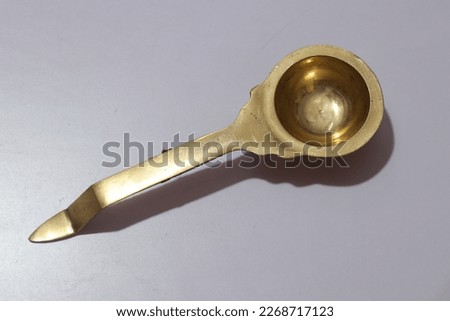 Brass Arathi Stand for Dhoop Puja isolated on White Background