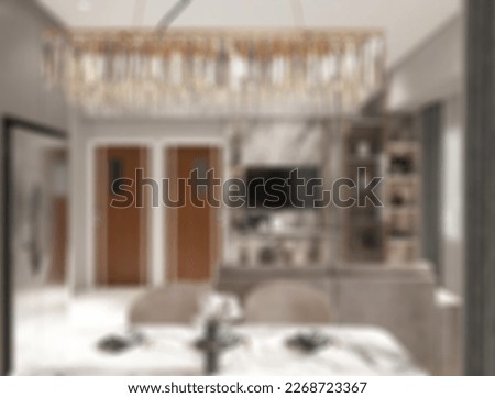 Defocused and Blur Photo of Exclusive and Modern Living Room Interior 