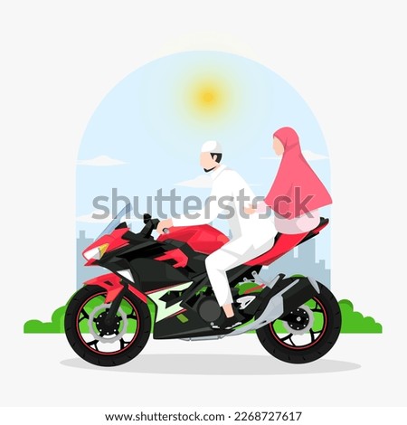 sport biker vector flat illustration