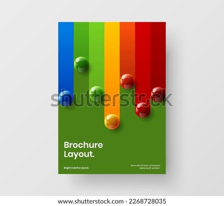 Modern corporate cover A4 vector design concept. Simple realistic balls placard illustration.