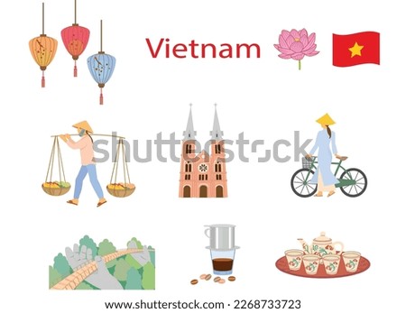 Vietnam travel. Landmark and people. 