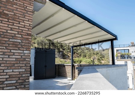pergola in the village's teracce for beautiful view Royalty-Free Stock Photo #2268735295