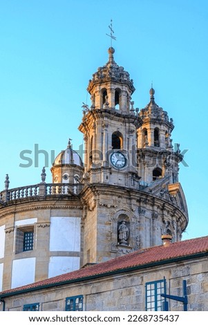 Facade of the Pilgrim Virgin church, in baroque and neoclassical style. Royalty-Free Stock Photo #2268735437