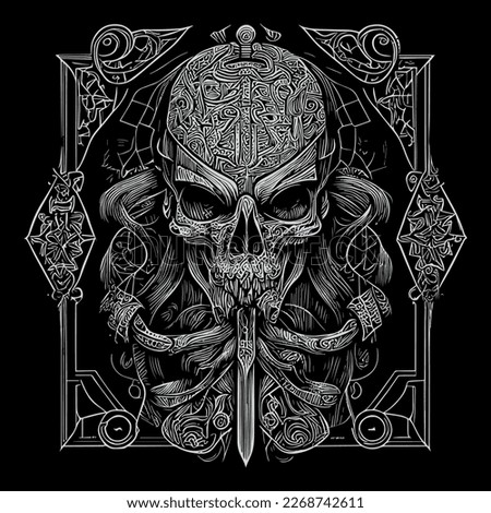 skull warrior is a fierce and intimidating figure that combines elements of human and skull anatomy. It represents death, power, and strength