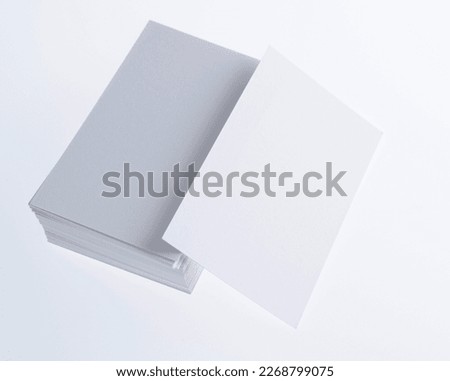 Stack white paper on white background