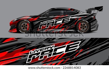 car livery design vector. Graphic abstract stripe racing background designs for wrap Royalty-Free Stock Photo #2268814083