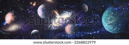 Colorful cosmos with stardust and milky way. Magic color galaxy. Infinite universe and starry night. Royalty-Free Stock Photo #2268822979