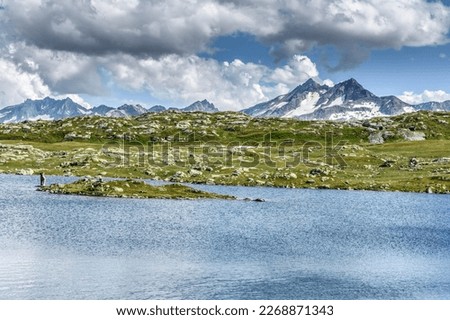 Lake Totensee on the Grimsel mountain pass, Valais, Switzerland Royalty-Free Stock Photo #2268871343