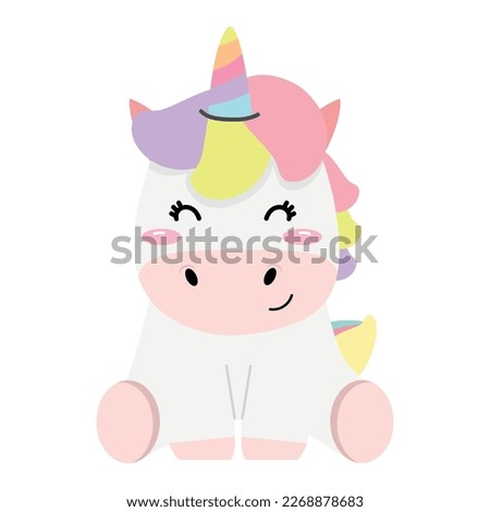 Cute unicorn happy Character Design cartoon