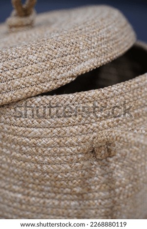 photo of jute wicker braided basket