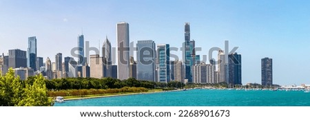 Panorama of  Panoramic view of cityscape Chicago at Lake Michigan, Illinois, USA Royalty-Free Stock Photo #2268901673