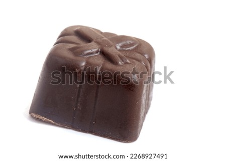 Waffle chocolate bar, insulated on a white background, waffles in glaze