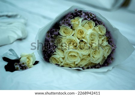 
White roses are a symbol of the purity of love between two people who have promised to live side by side forever.
Never break a commitment because you have testified to God Royalty-Free Stock Photo #2268942411