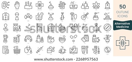 Set of alternative medicine icons. Thin linear style icons Pack. Vector Illustration Royalty-Free Stock Photo #2268957563