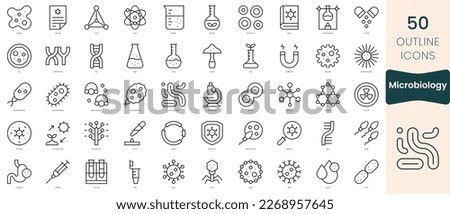 Set of microbiology icons. Thin linear style icons Pack. Vector Illustration Royalty-Free Stock Photo #2268957645