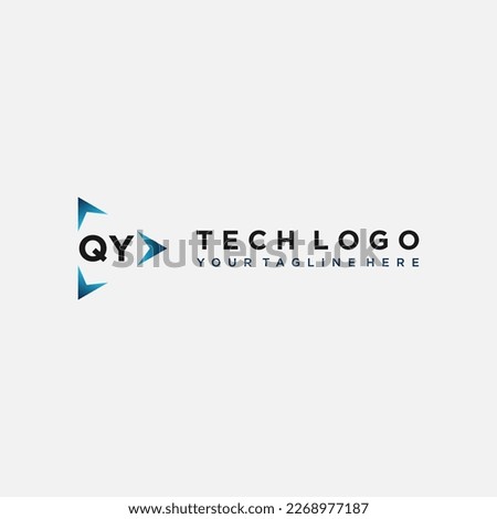QY Initials Tech logo Stock Vector Images