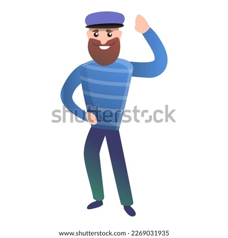 Sailor say hi icon. Cartoon of sailor say hi icon for web design isolated on white background