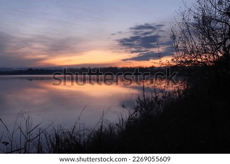 Sunrise in the campillo lagoons in Rivas, Madrid