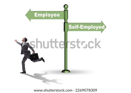 Concept of choosing self-employed versus employment Royalty-Free Stock Photo #2269078309