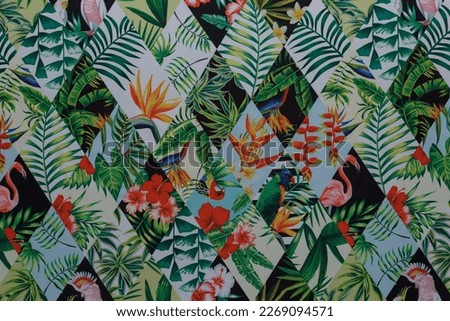 colorful textile fabric pattern texture abstract seamless background leaf